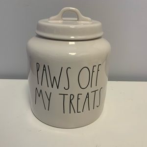 Rae Dunn PAWS OFF MY TREATS canister